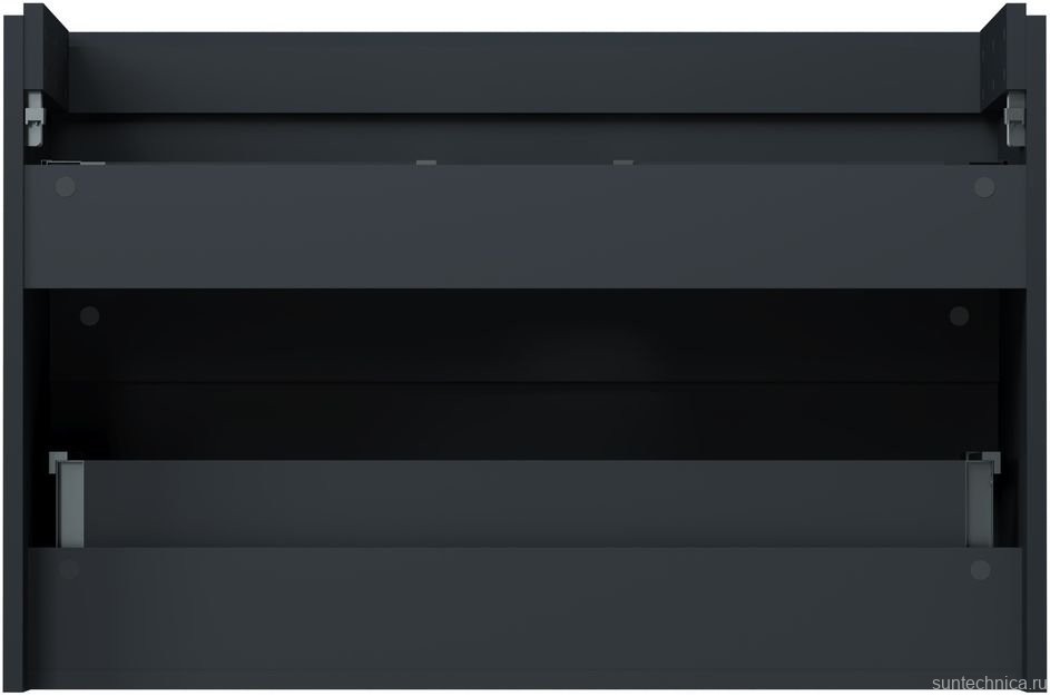 Тумба с раковиной Allen Brau Infinity 85 2 ящика, антрацит матовый, столешница бежевая, раковина Fantasy Oval 55