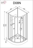 Душевая кабина DTO D D08 профиль хром, стекло матовое