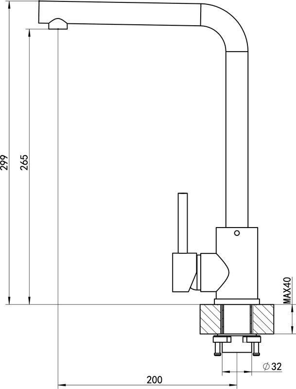 Смеситель для кухни Florentina Фабио FL серый шелк