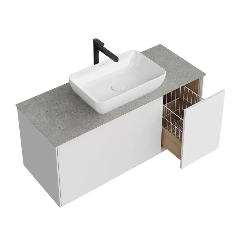 Тумба с раковиной KERAMA MARAZZI Plaza Modern 120 с тремя ящиками, белая