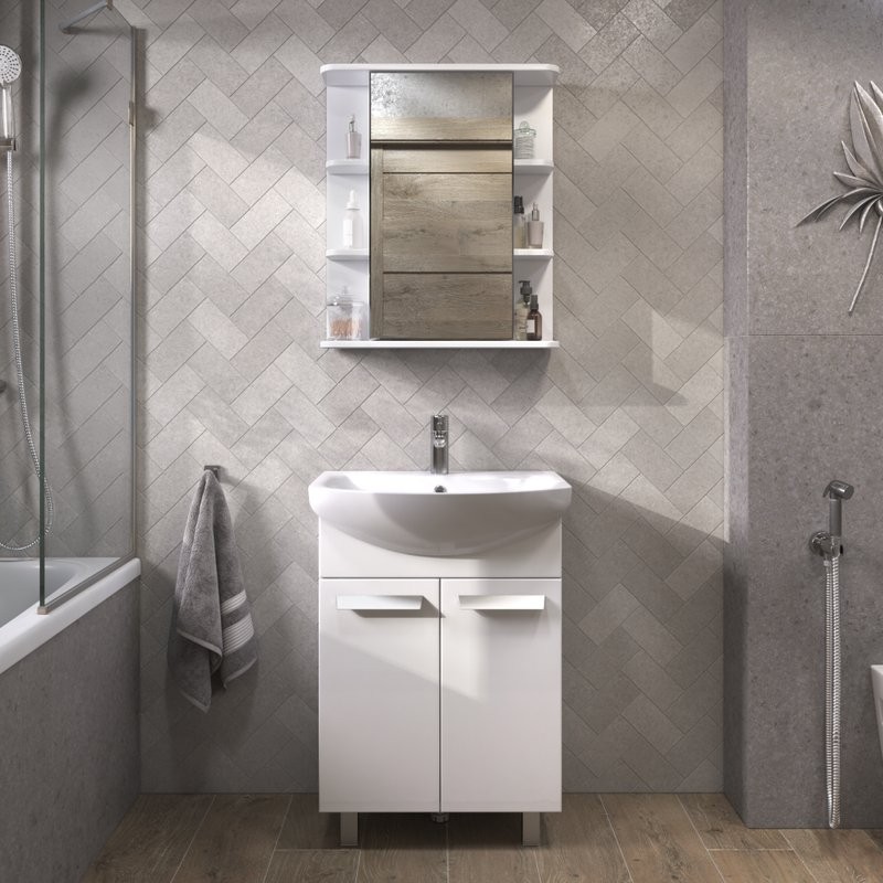 Тумба под раковину без столешницы Vigo Hoska 60 2 дверцы, для раковины Уют, белая