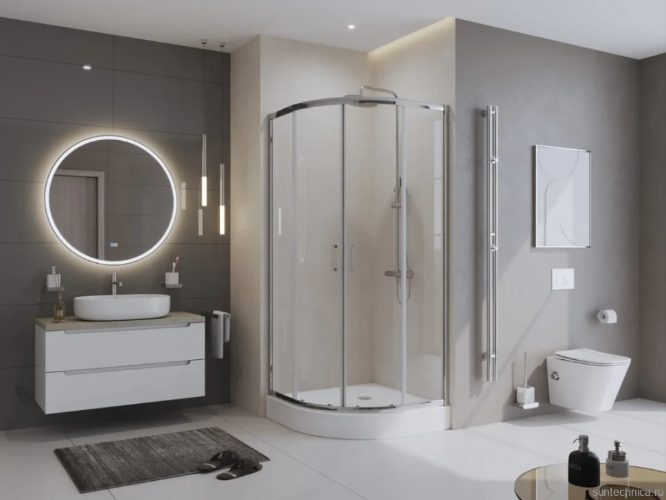 Поддон для душа BelBagno Tray 95х95 R550 с сифоном