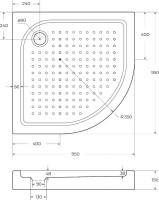 Поддон для душа BelBagno Tray 95х95 R550 с сифоном