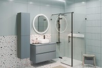 Шкаф пенал для ванной Aquanet Джейн мисти грин