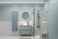 Шкаф пенал для ванной Aquanet Джейн мисти грин