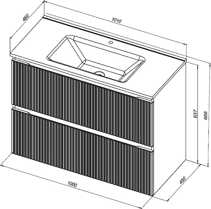 Тумба под раковину без столешницы Aquanet Джейн (Flat) 100 подвесная, маренго