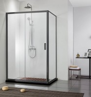 Душевая дверь в нишу AQUATEK AQ ARI RA 10020BL 100 см, профиль черный матовый