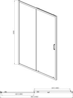 Душевая дверь в нишу AQUATEK AQ ARI RA 10020BL 100 см, профиль черный матовый