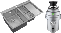 Комплект Мойка Zorg Inox R 5178-2-L + Измельчитель Inox D