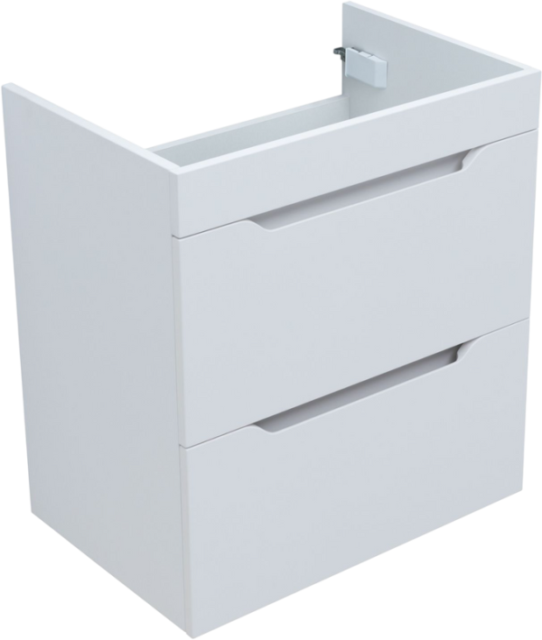 Тумба под раковину без столешницы Aquanet Практика 60 2 ящика, белая матовая