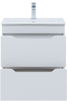 Тумба под раковину без столешницы Aquanet Практика 60 2 ящика, белая матовая