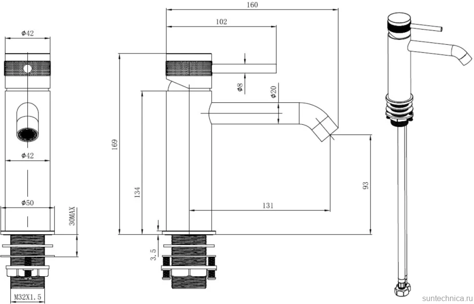 Смеситель для раковины Allen Brau Priority 5.31A01-BN брашированный никель