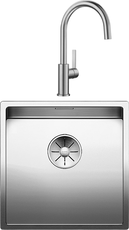 Комплект Мойка Blanco Claron 400-U + Смеситель Candor 523120