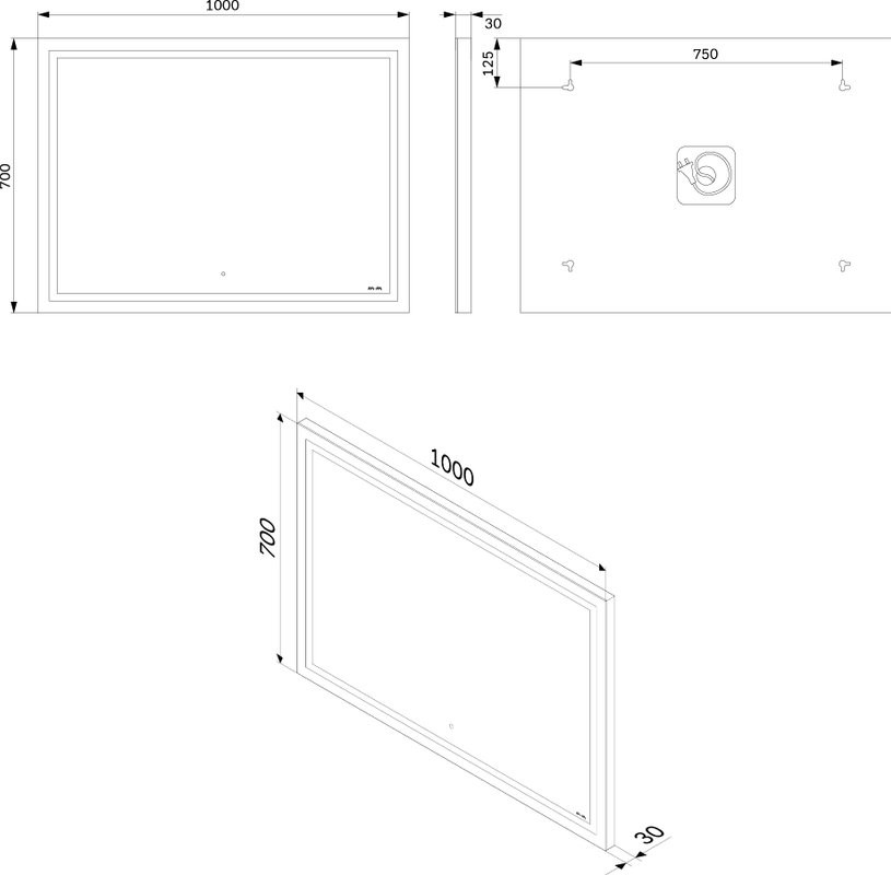Зеркало AM.PM Gem 100 с подсветкой по периметру