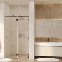 Душевой уголок Wasserkraft Ems 76H07R-TXG 120х90 см, стекло текстурное, фурнитура золото