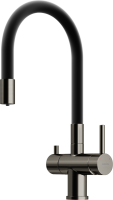 Смеситель для кухни Sancos Lucia SC4004GG с гибким изливом, вороненая сталь