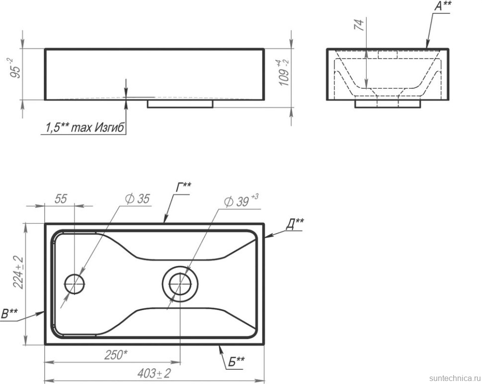 Раковина маленькая в туалет Art&Max Family Mini 40