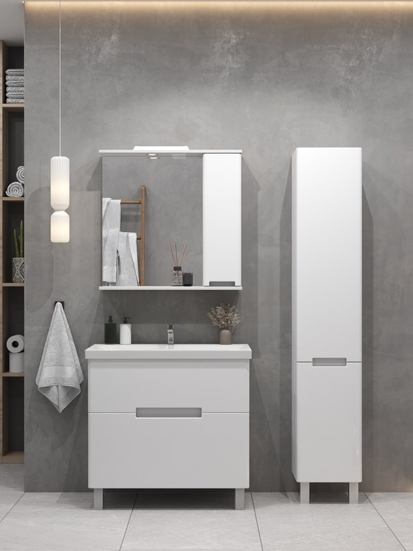 Тумба с раковиной SanStar Ориана 80 напольная, раковина Cersanit Moduo 80