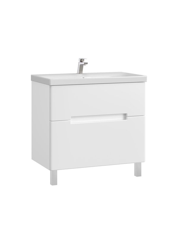 Тумба с раковиной SanStar Ориана 80 напольная, раковина Cersanit Moduo 80