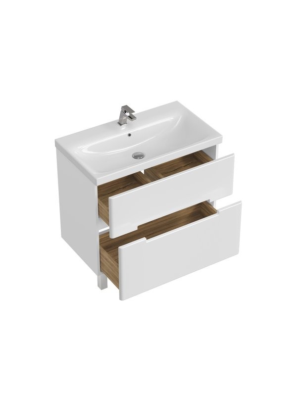 Тумба с раковиной SanStar Ориана 80 напольная, раковина Cersanit Moduo 80