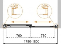 Шторка на ванну Cezares Tandem Soft VF 2 180/145 C Cr IV стекло прозрачное