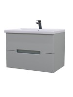 Тумба с раковиной SanStar Ориана 70 подвесная, серая, раковина Santek Миранда 70