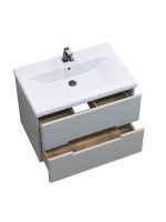 Тумба с раковиной SanStar Ориана 70 подвесная, серая, раковина Santek Миранда 70