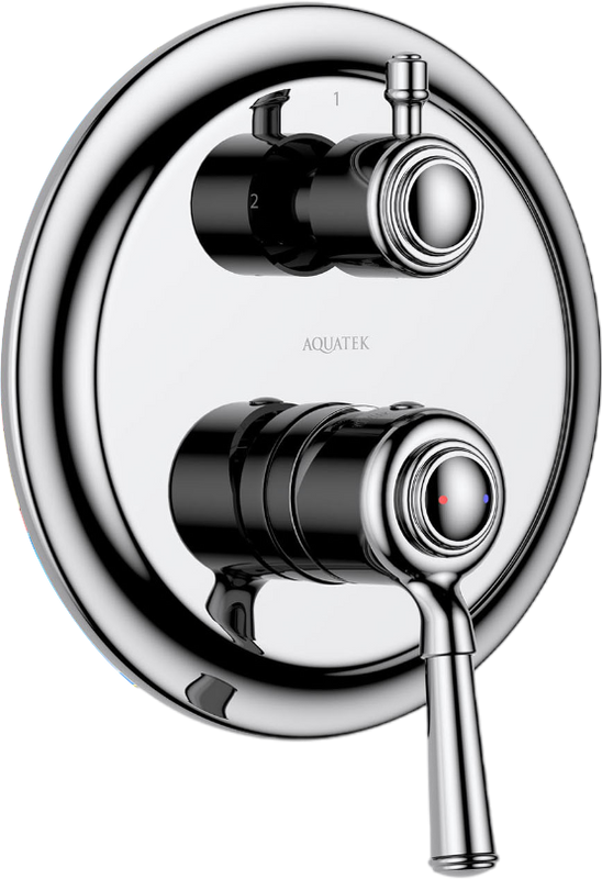Встраиваемый смеситель для душа и ванны AQUATEK Классик AQ1546CR С ВНУТРЕННЕЙ ЧАСТЬЮ, хром