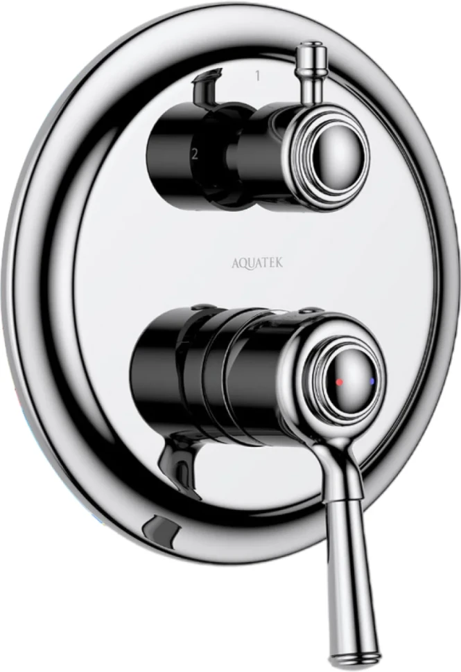 Встраиваемый смеситель для душа и ванны AQUATEK Классик AQ1546CR С ВНУТРЕННЕЙ ЧАСТЬЮ, хром