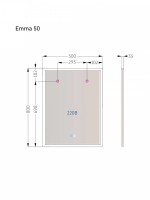 Зеркало Alavann Emma 50x80 с подсветкой, с антизапотеванием