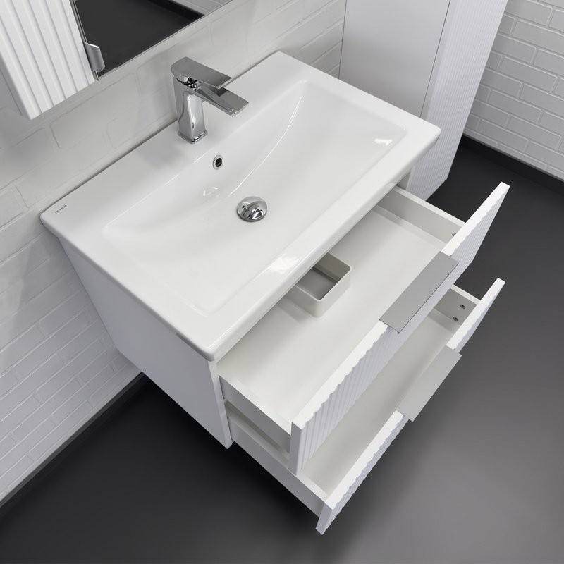 Мебель для ванной комнаты Comforty Лима 70П2 подвесная, матовая белая