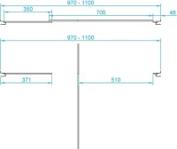 Душевая дверь в нишу RGW Passage PA-02B New 100x185, профиль черный, стекло прозрачное