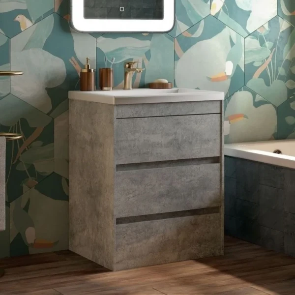 Тумба с раковиной Art&Max Family 60, напольная, Cemento Veneto