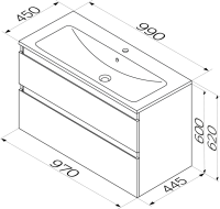 Мебель для ванной комнаты AM.PM X-Joy 100 подвесная, черная матовая