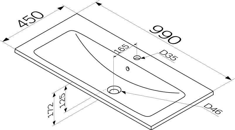 Мебель для ванной комнаты AM.PM X-Joy 100 подвесная, черная матовая