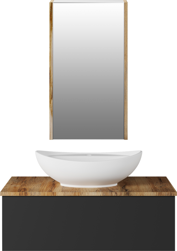 Мебель для ванной комнаты Misty Ива 90 графит, каштан