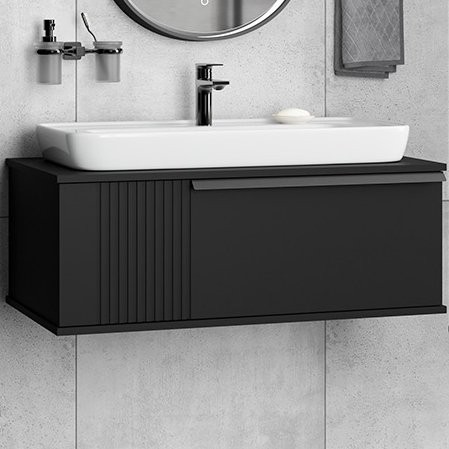 Тумба с раковиной Brevita Savoy 90 подвесная, черная