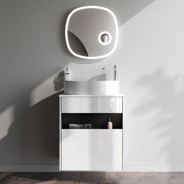 Мебель для ванной комнаты AM.PM Func 60 белый глянец, со столешницей, раковина M8FWCC20550WG