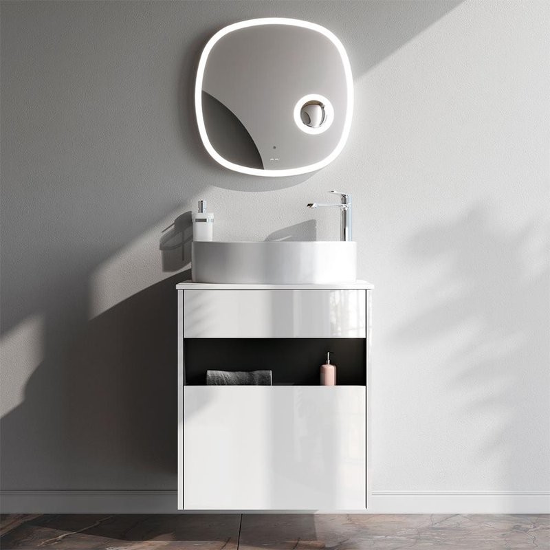 Мебель для ванной комнаты AM.PM Func 60 белый глянец, со столешницей, раковина M8FWCC20550WG