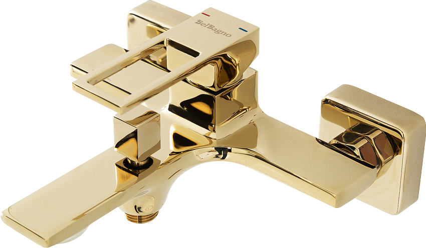 Душевой комплект Смеситель BelBagno Luce LUC-VAS-ORO + Гарнитур LUC-DFS-ORO