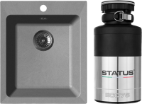 Комплект Мойка GranFest Practik GF-P505 серый + Измельчитель Status ECO 75