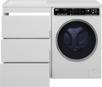 Тумба с раковиной Brevita Grafit 60 L, под стиральную машину, раковина Kamilla