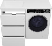 Тумба с раковиной Brevita Grafit 60 L, под стиральную машину, раковина Kamilla