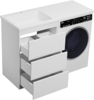 Тумба с раковиной Brevita Grafit 60 L, под стиральную машину, раковина Kamilla