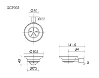 Мыльница Sancos Base SC9031CH настенная, стеклянная, хром Мыльница Sancos Base SC9031CH настенная, стеклянная, хром
