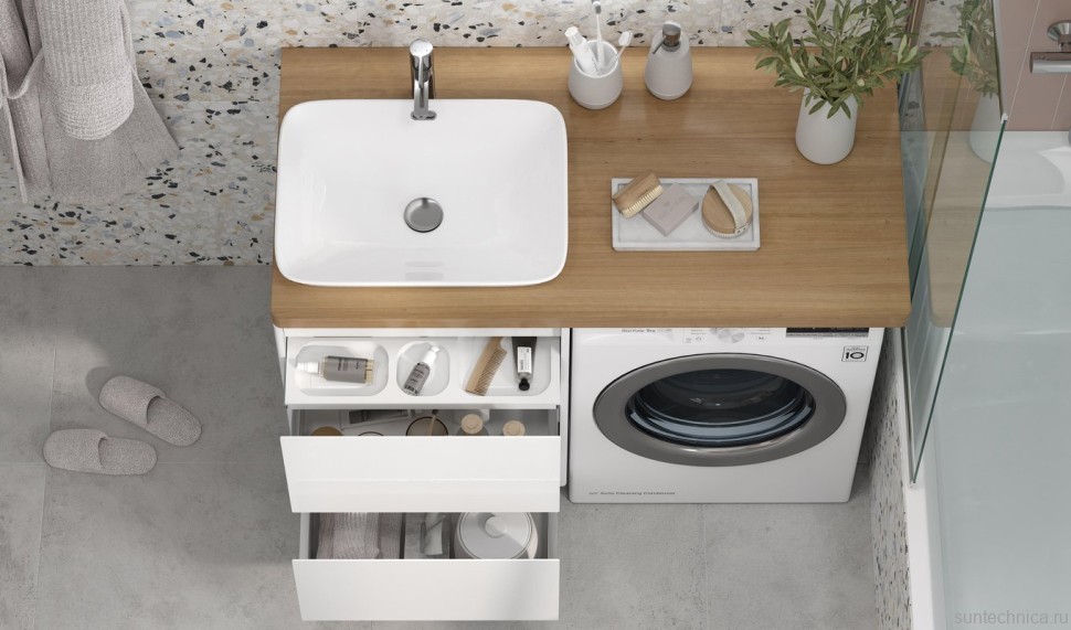 Тумба с раковиной Velvex Klaufs 56*60.2Y L под стиральную машину