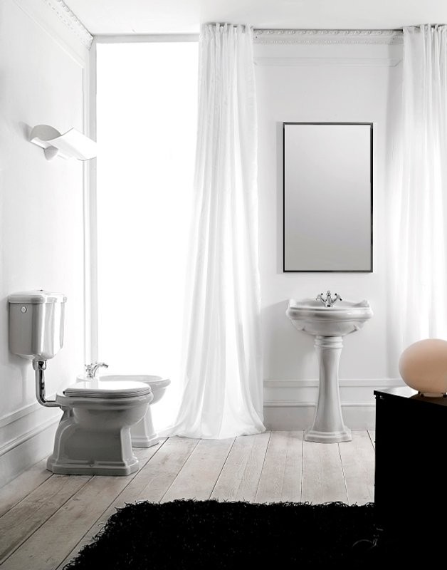 Раковина Kerasan Retro 104501 55 см, 1 отв., с пьедесталом