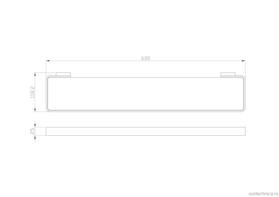 Полка под зеркало Wonzon & Woghand Lotte WW-8327A-MB 60 см, стеклянная