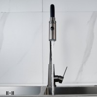 Смеситель для кухни Shevanik S943T-3 с гибким изливом, оружейная сталь