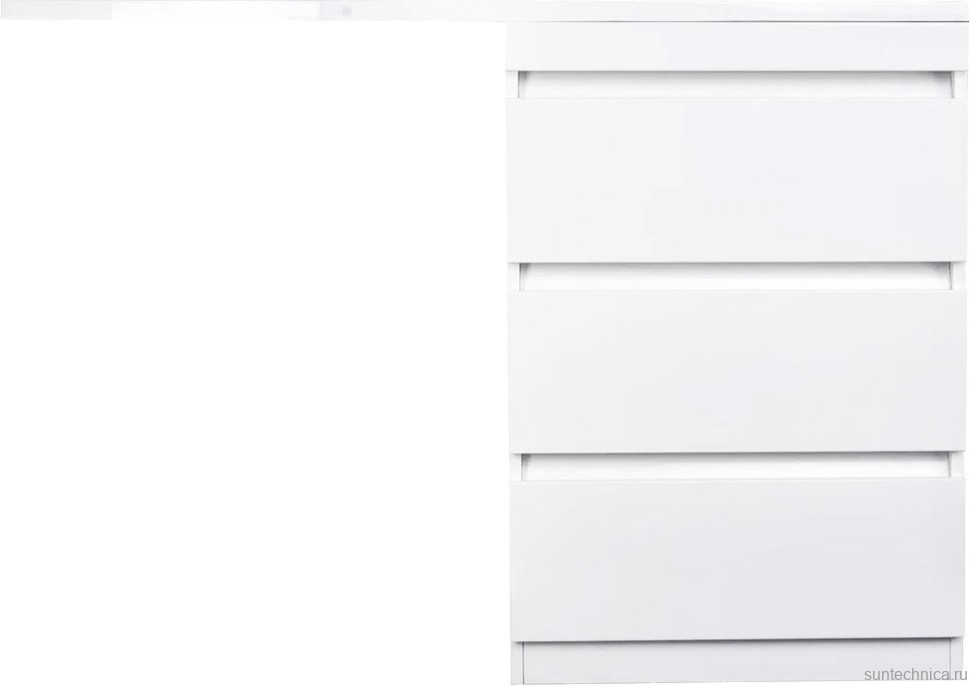 Тумба с раковиной Style Line Даллас 100 Люкс Plus, белая, 3 ящика R